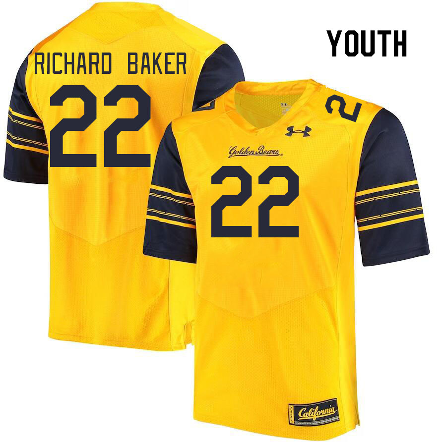 Youth #22 Justin Richard Baker California Golden Bears College Football Jerseys Stitched Sale-Gold